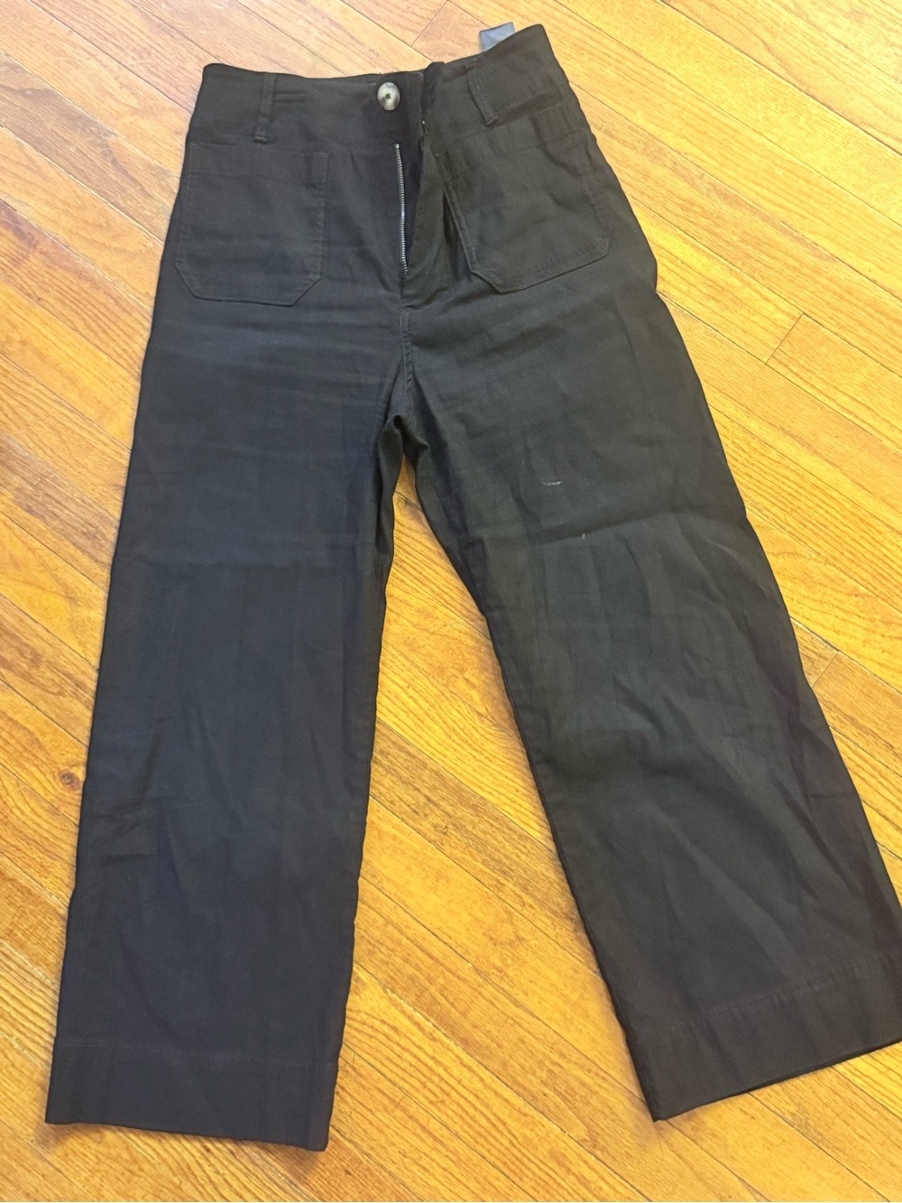 Anthropologie Pilcro The Colette Black Crop Wide Leg Pants Size 28